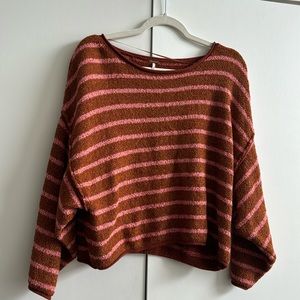 Free People Orange/rust and Pink Sweater
